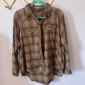 Wild Fable Brown Checkered plaid women’s Shirt